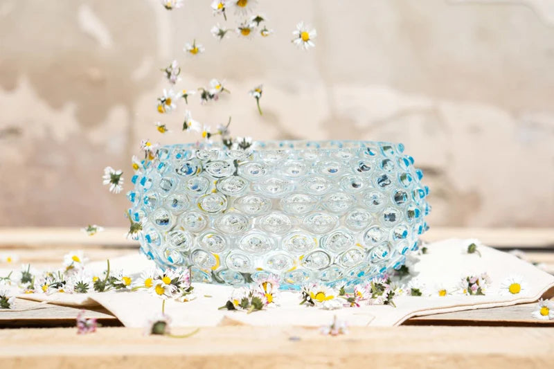 Underlay Azure Hobnail Large Bowl