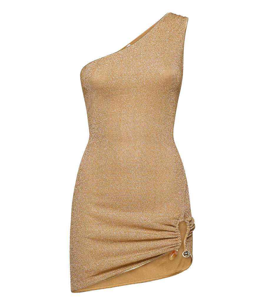 Lumiere stones one shoulder dress