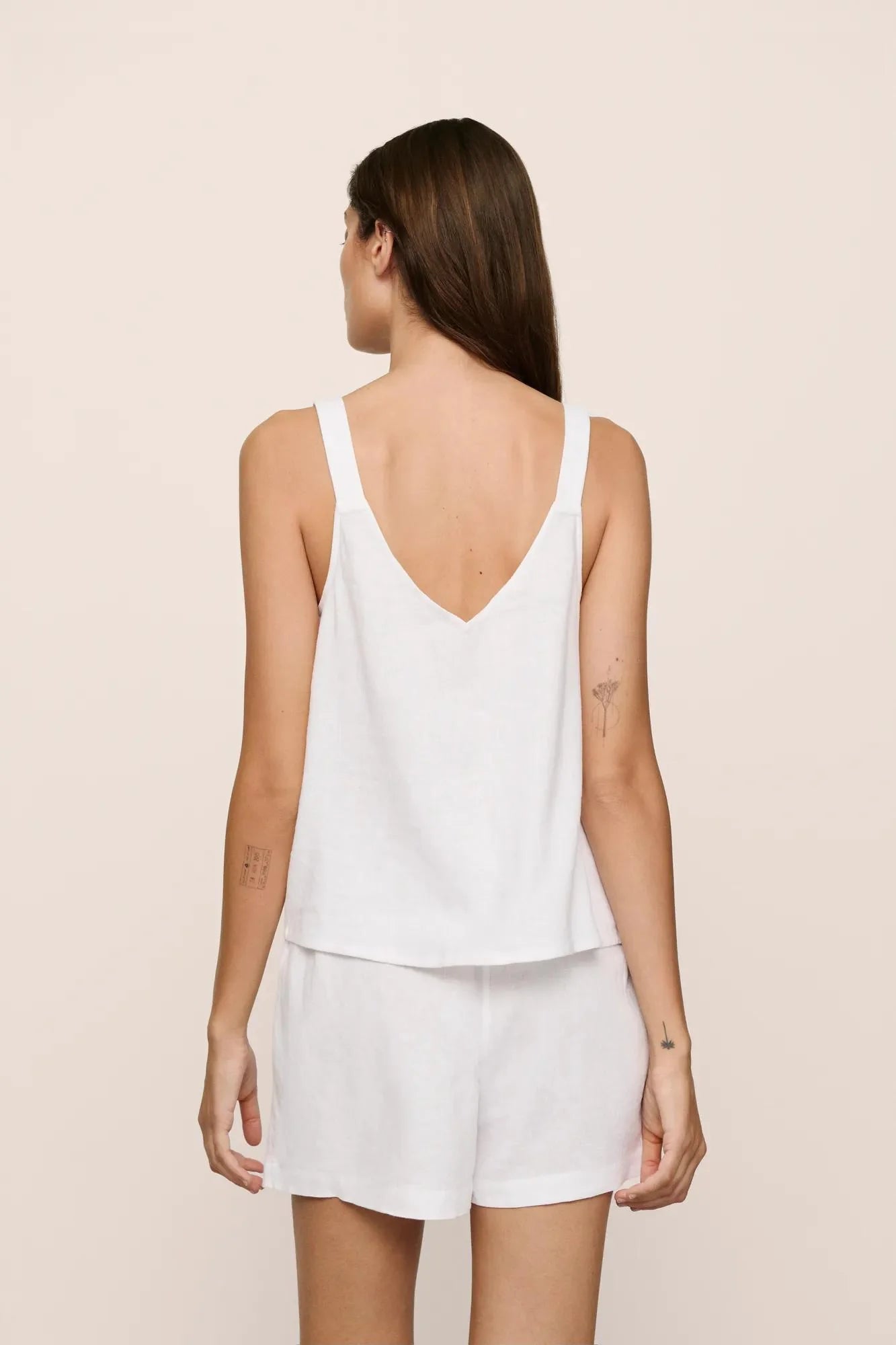 Linen Cami Top Off-White