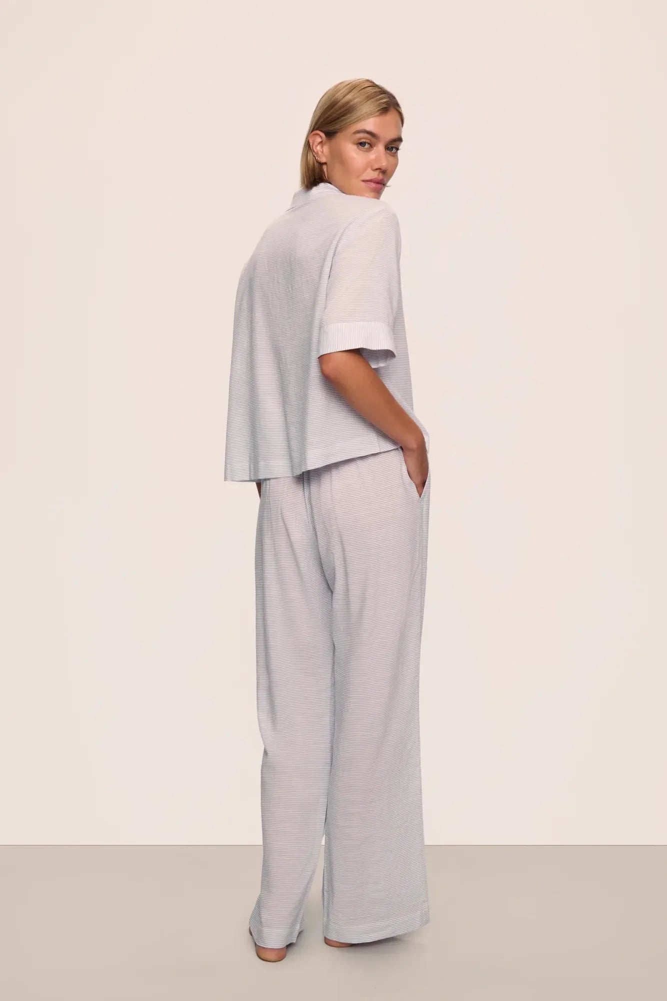 Nautico Relaxed Short Sleeve Top & Pant Grey