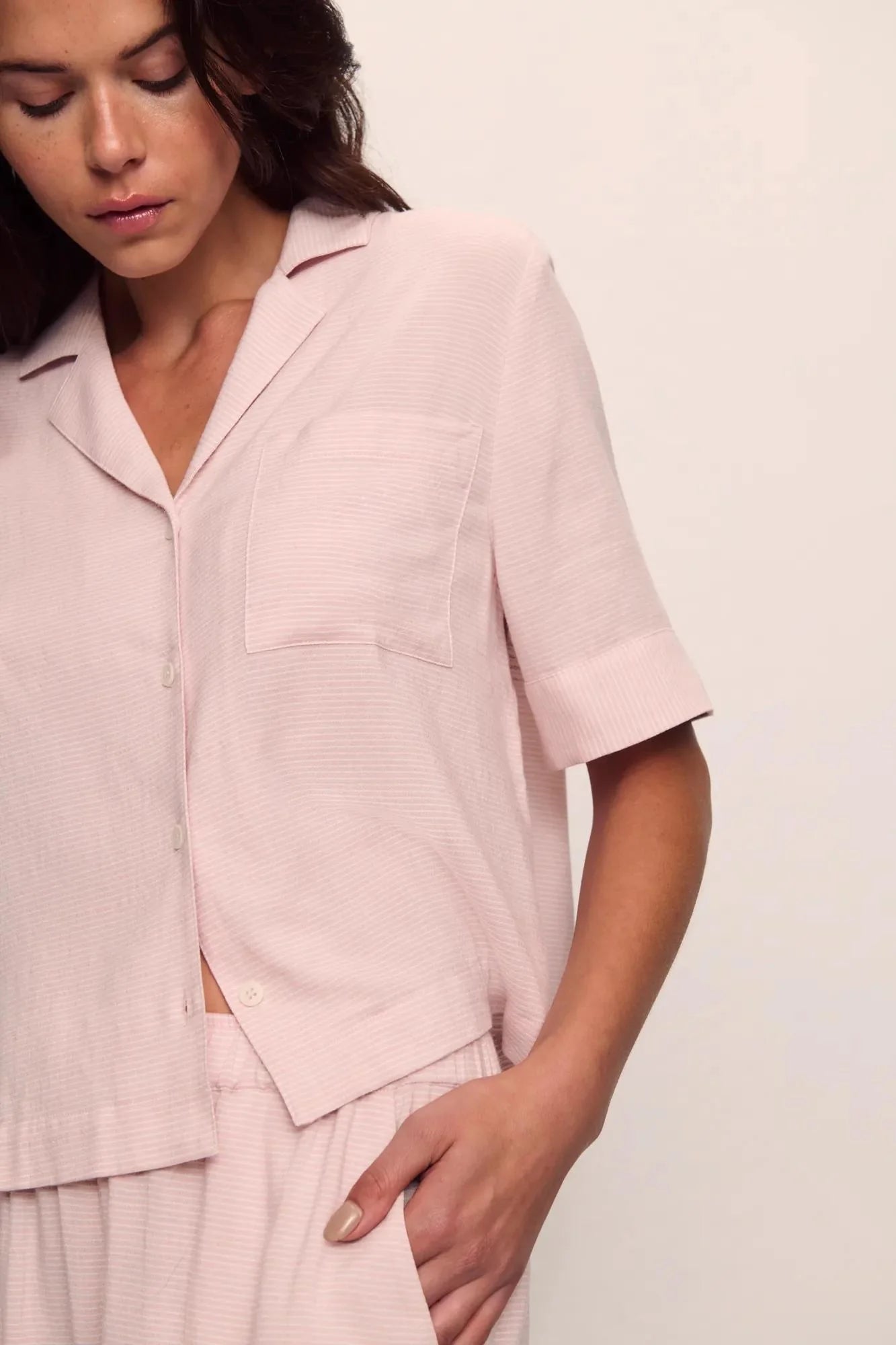 Nautico Relaxed Short Sleeve Top & Pant Pink