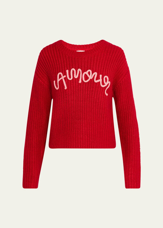 Amour Embroidered Shaker Crew