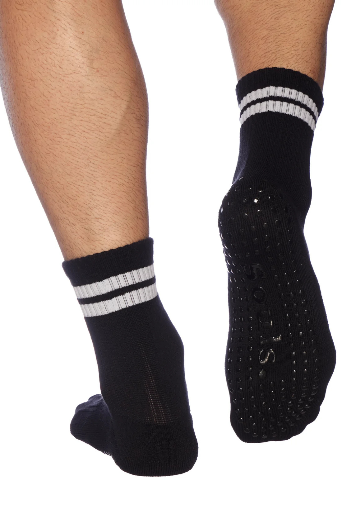 Men's Black Crew Grip Socks