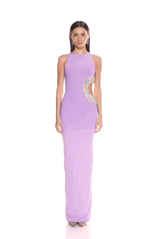 Camila Rhinestone Cutout Maxi Dress