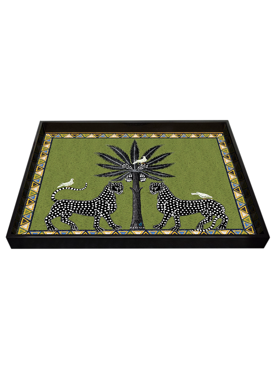 Large Green Mosaic Tray