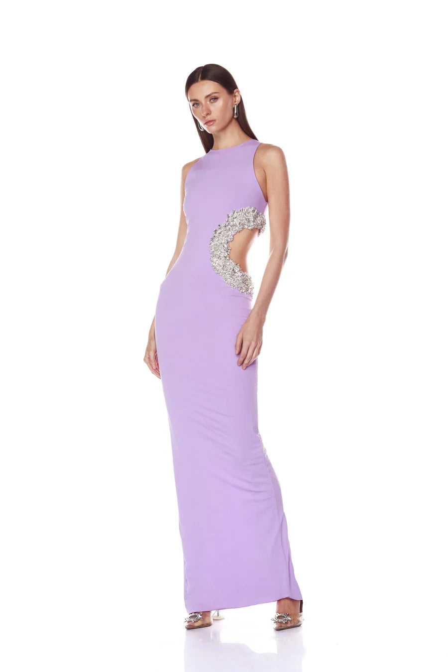 Camila Rhinestone Cutout Maxi Dress