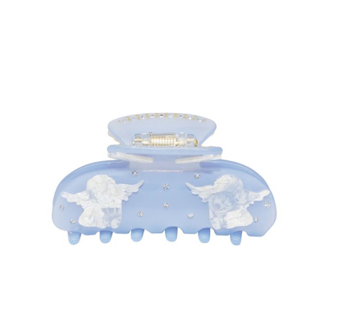Sweetheart Clip in Blue Angel Wings