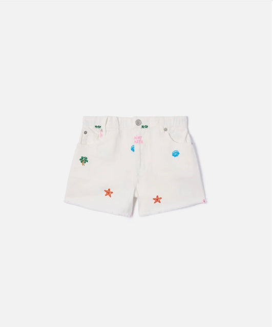 Allover Sea Denim Shorts