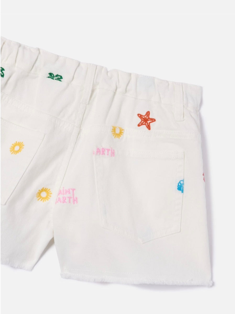 Allover Sea Denim Shorts