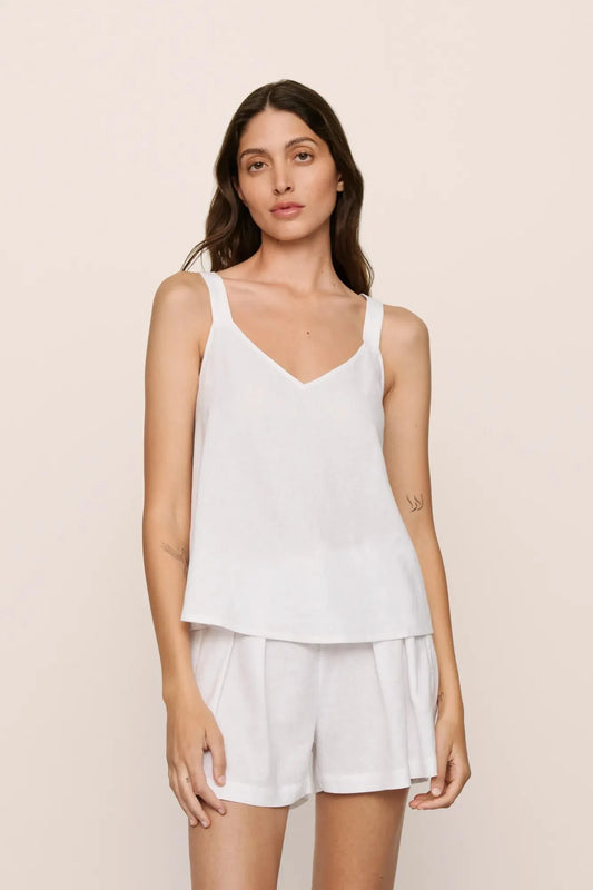 Linen Cami Top Off-White