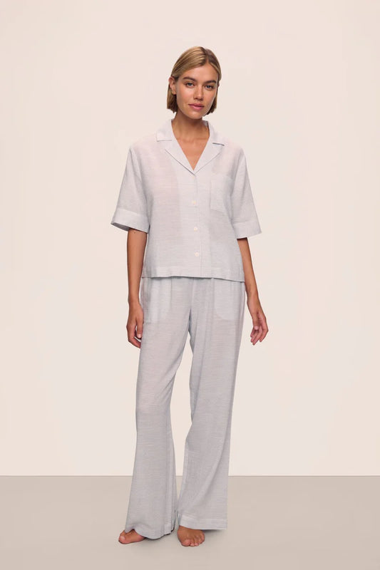 Nautico Relaxed Short Sleeve Top & Pant Grey