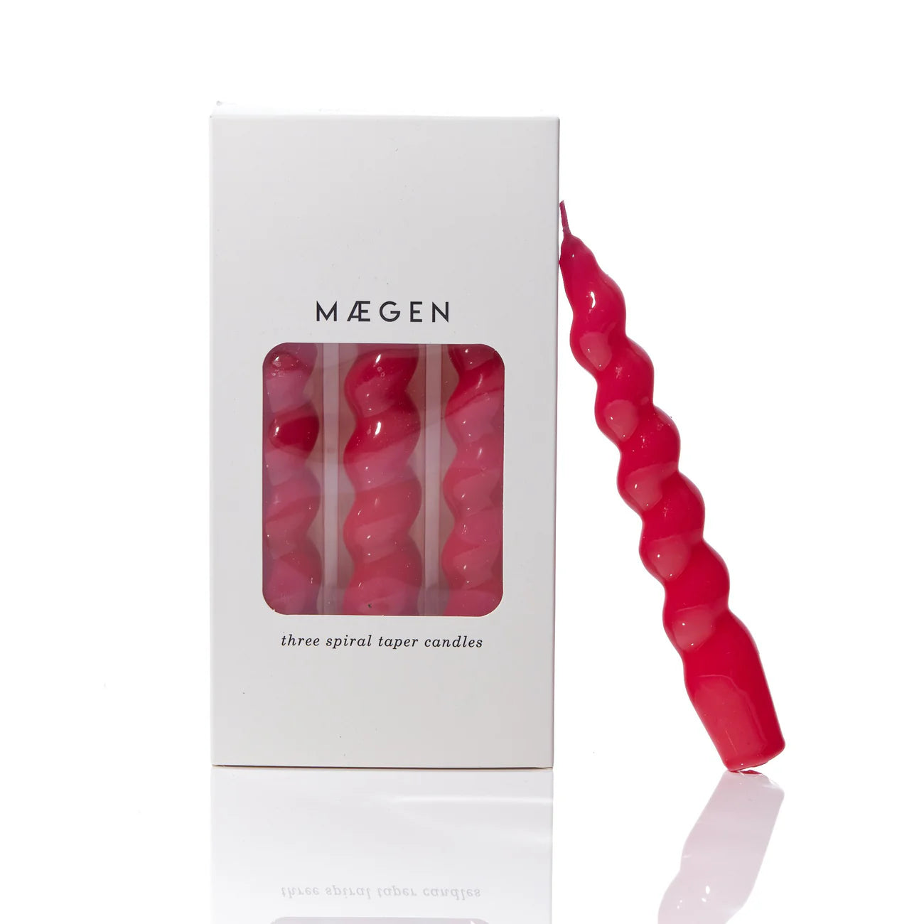 Magenta Twisted Taper Candle (Pack of 3)