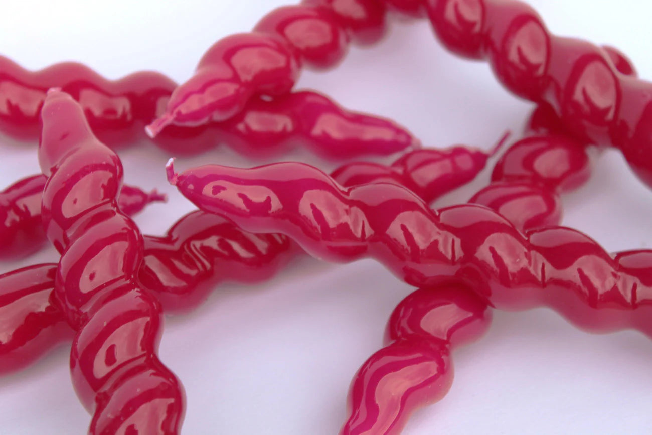 Magenta Twisted Taper Candle (Pack of 3)