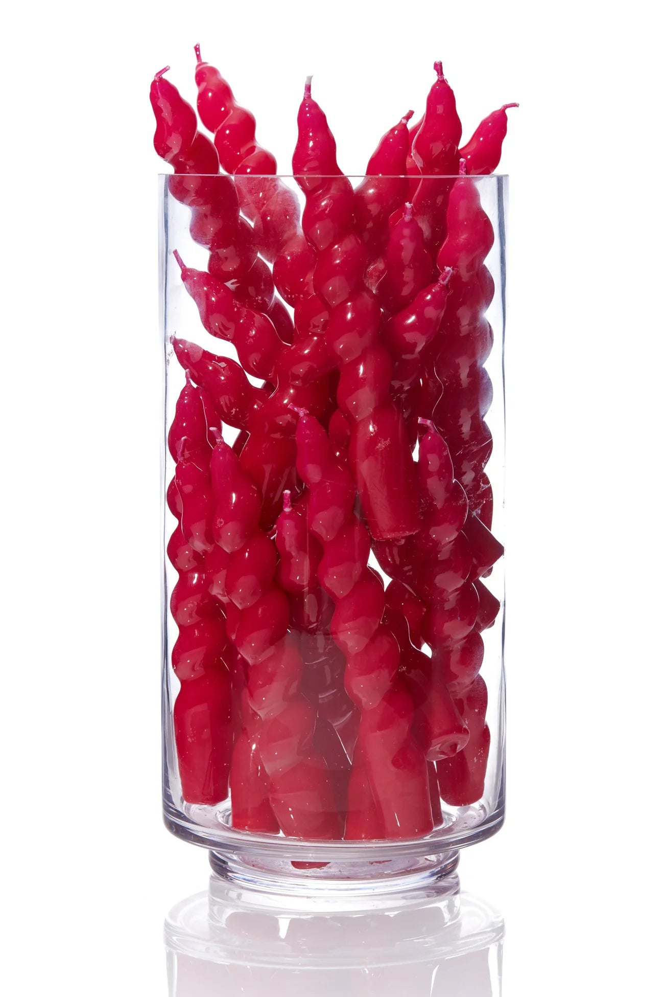 Magenta Twisted Taper Candle (Pack of 3)