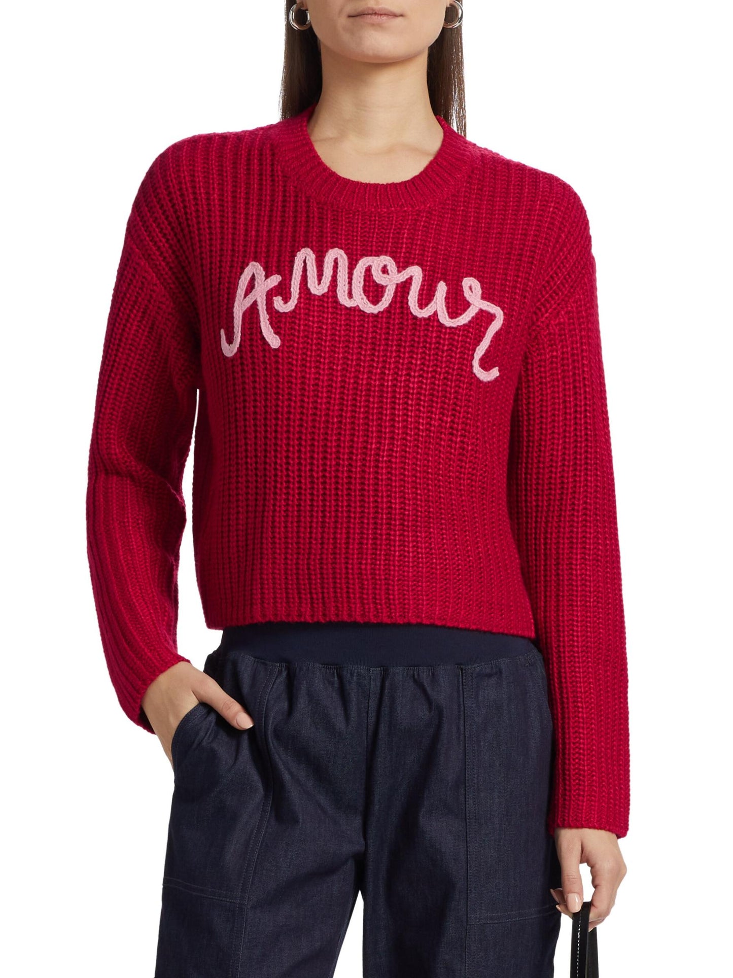 Amour Embroidered Shaker Crew