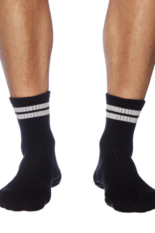 Men's Black Crew Grip Socks