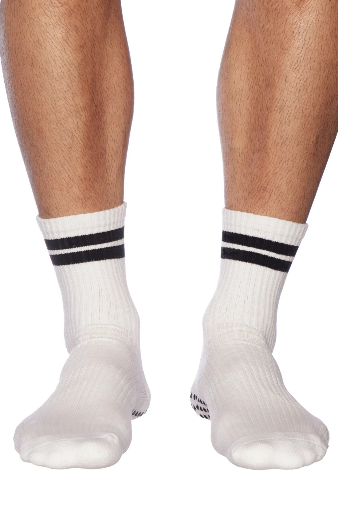 Men's White Crew Grip Socks