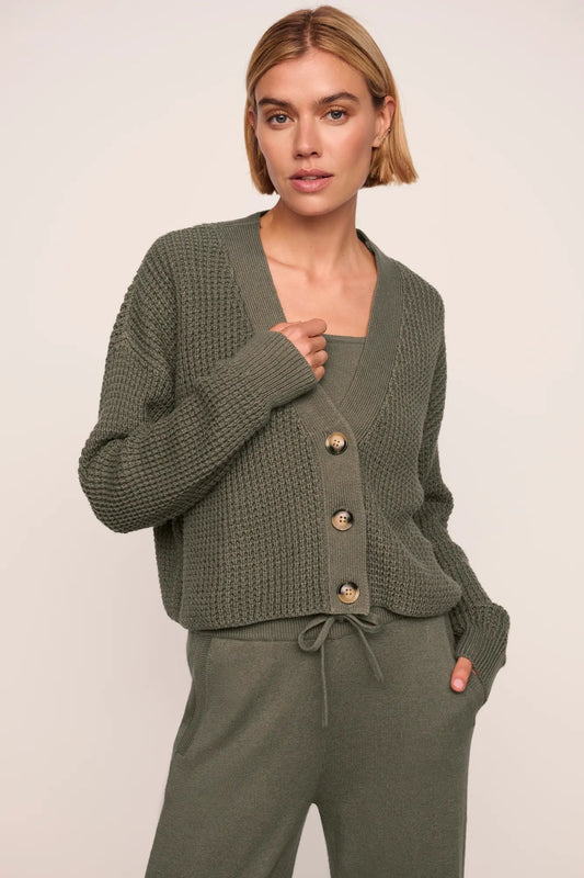 Sweater Cropped Cardigan Smokey Olive
