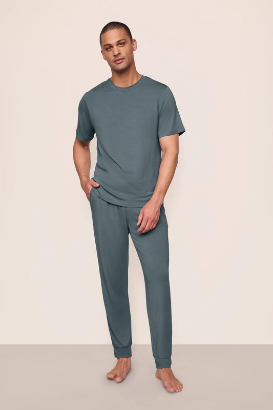 Henry S/SLV Pant PJ Set Stone Blue