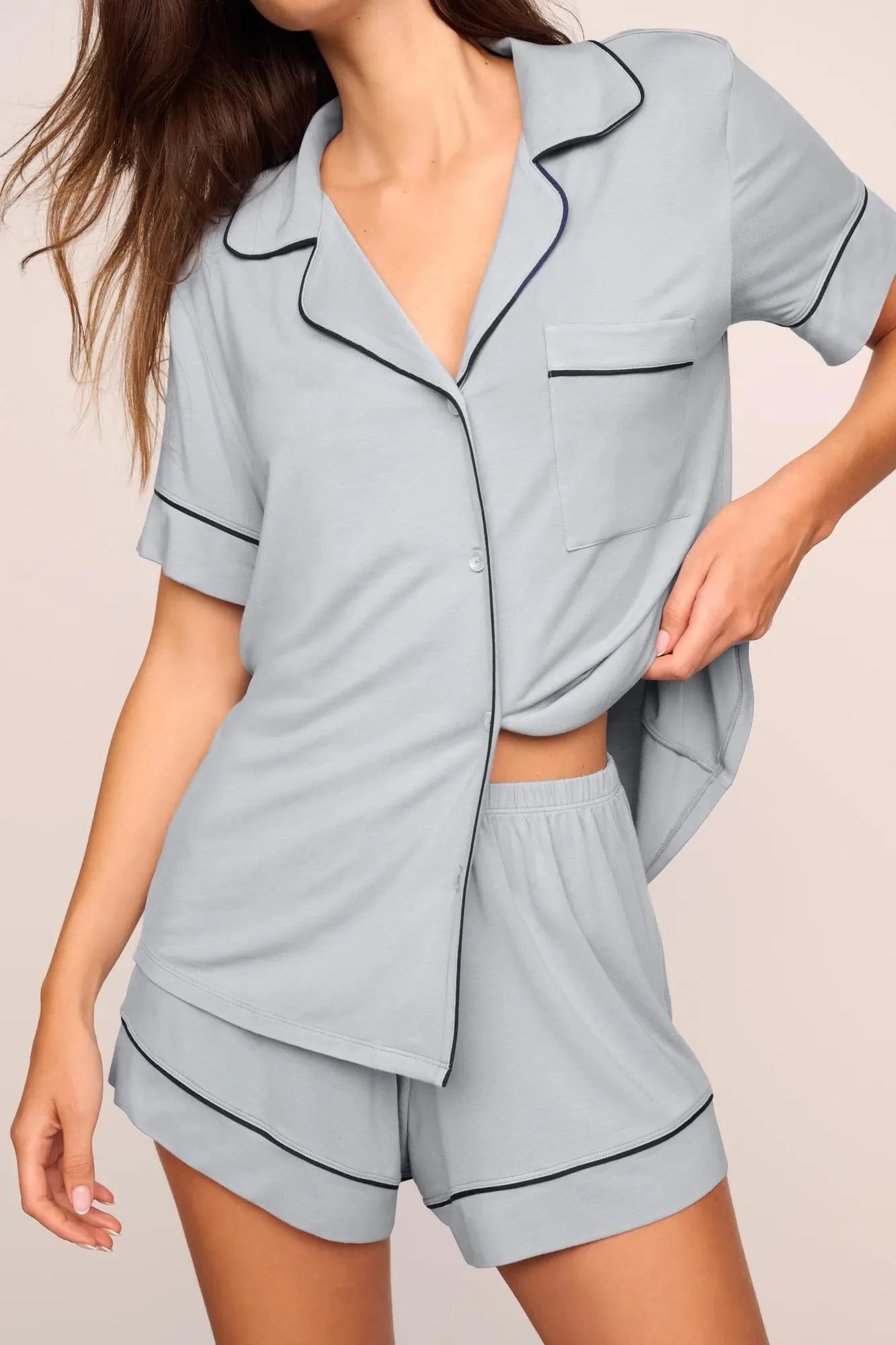 Gisele Relaxed Short PJ Set Gray Dawn