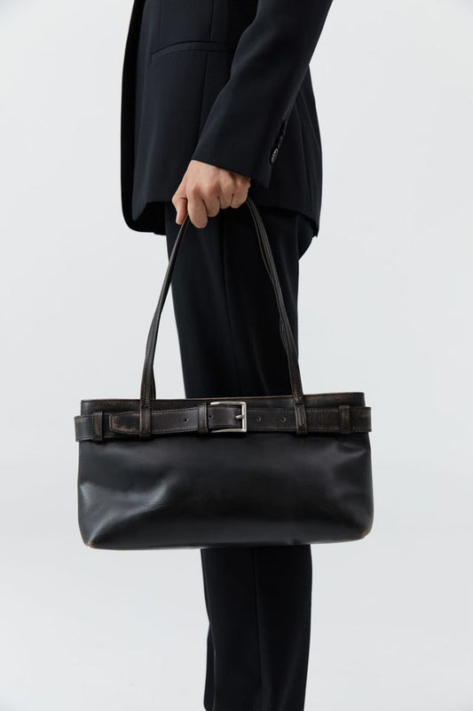Brushed Belt Detailed Baguette