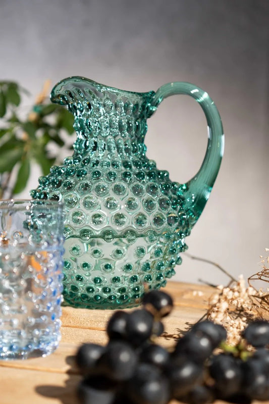 Beryl Hobnail Large Jug 2L