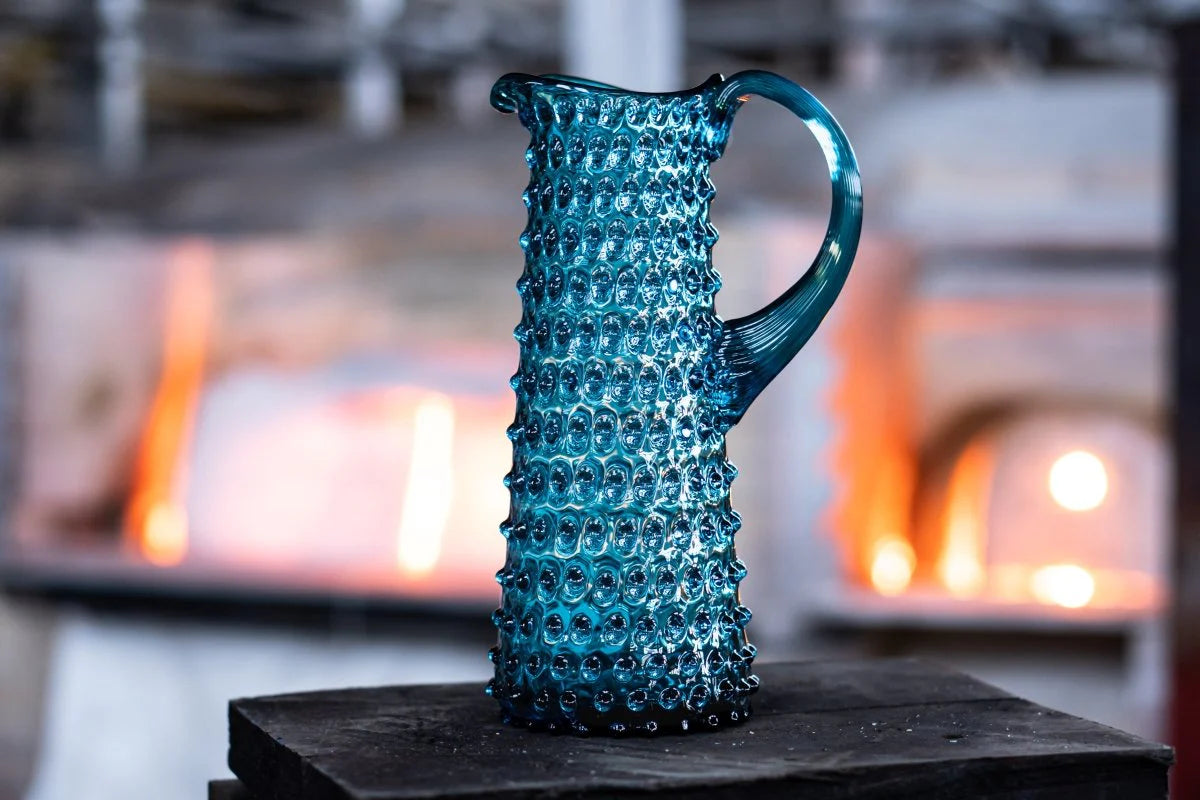 AQUAMARINE HOBNAIL PITCHER