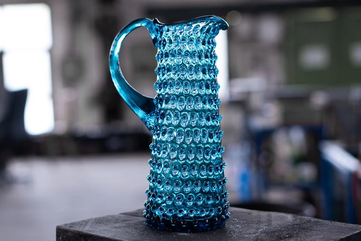 AQUAMARINE HOBNAIL PITCHER