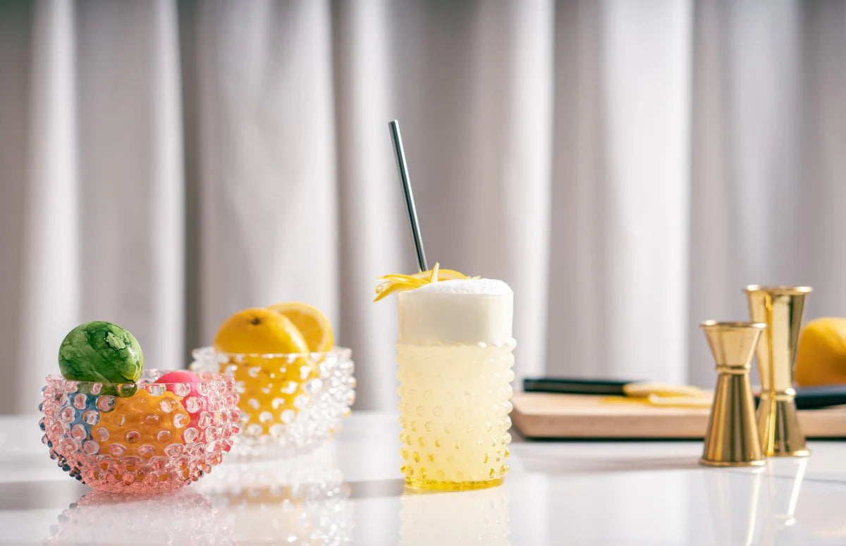CITRINE HOBNAIL TUMBLERS (Set of 6)