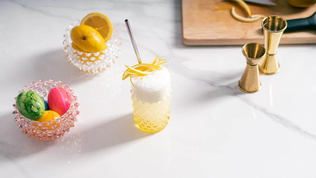 CITRINE HOBNAIL TUMBLERS (Set of 6)