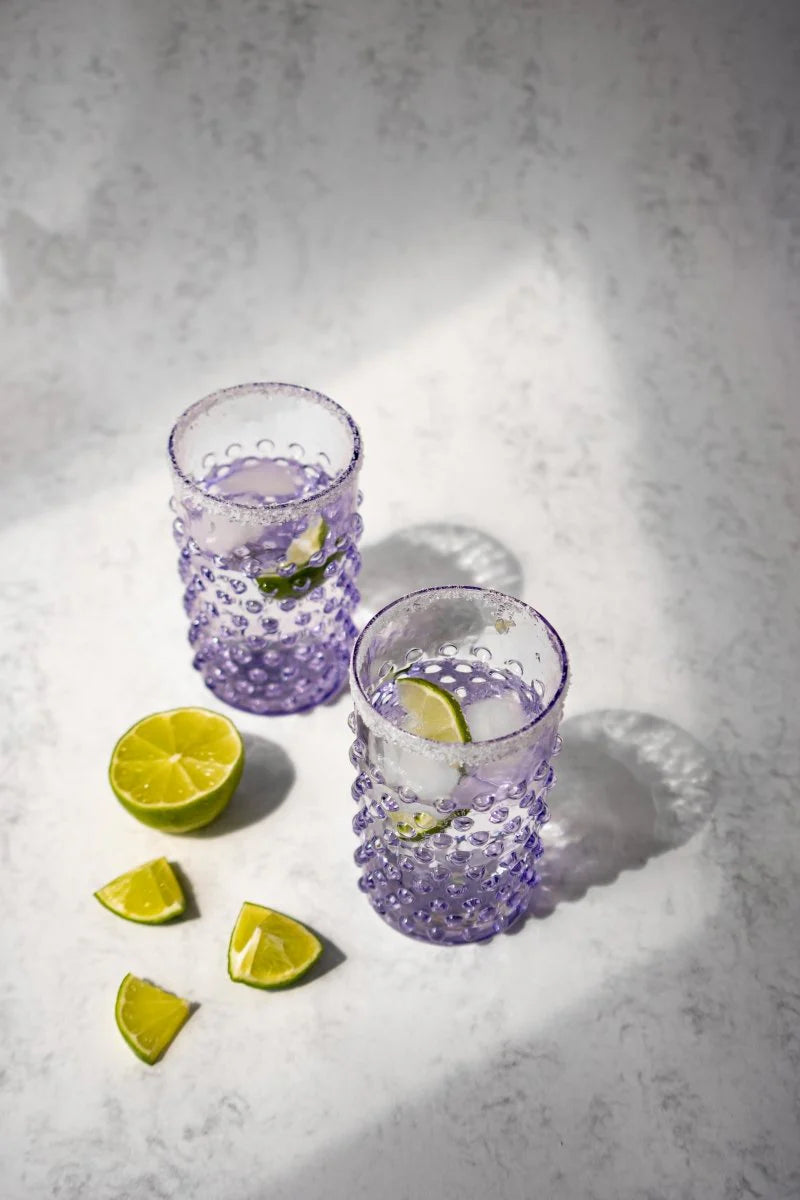 LAVENDER HOBNAIL TUMBLERS (Set of 6)