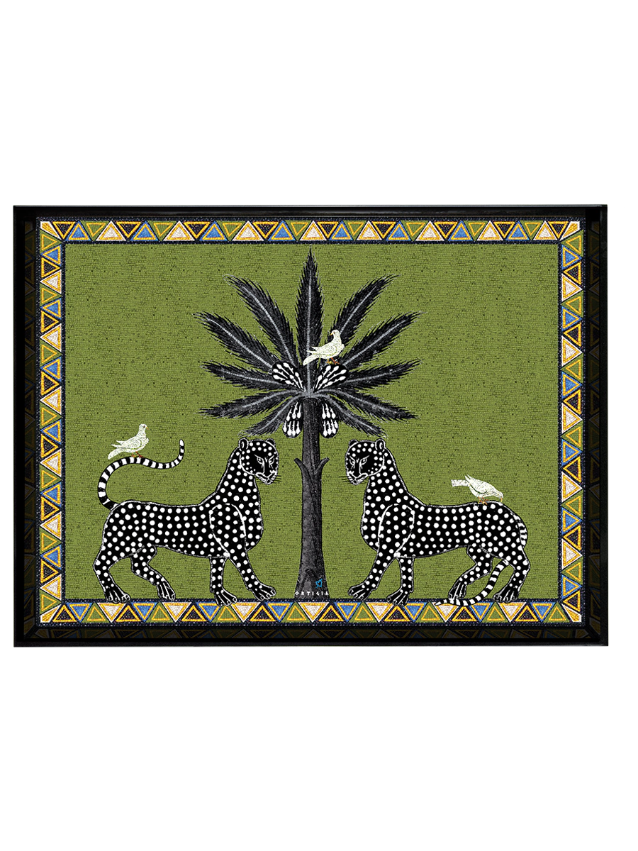 Large Green Mosaic Tray