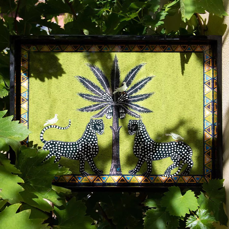 Large Green Mosaic Tray