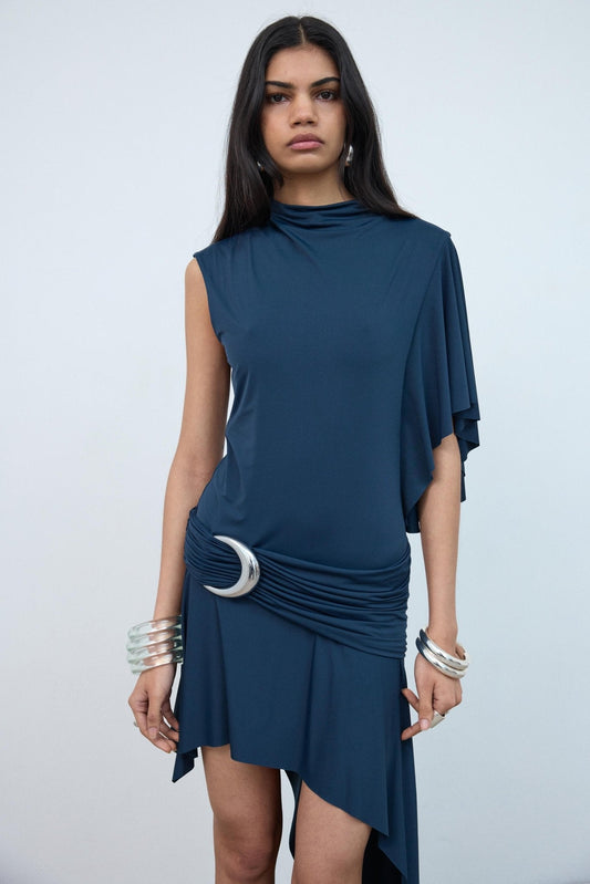 Titan Mini Dress in Midnight Spandex Jersey