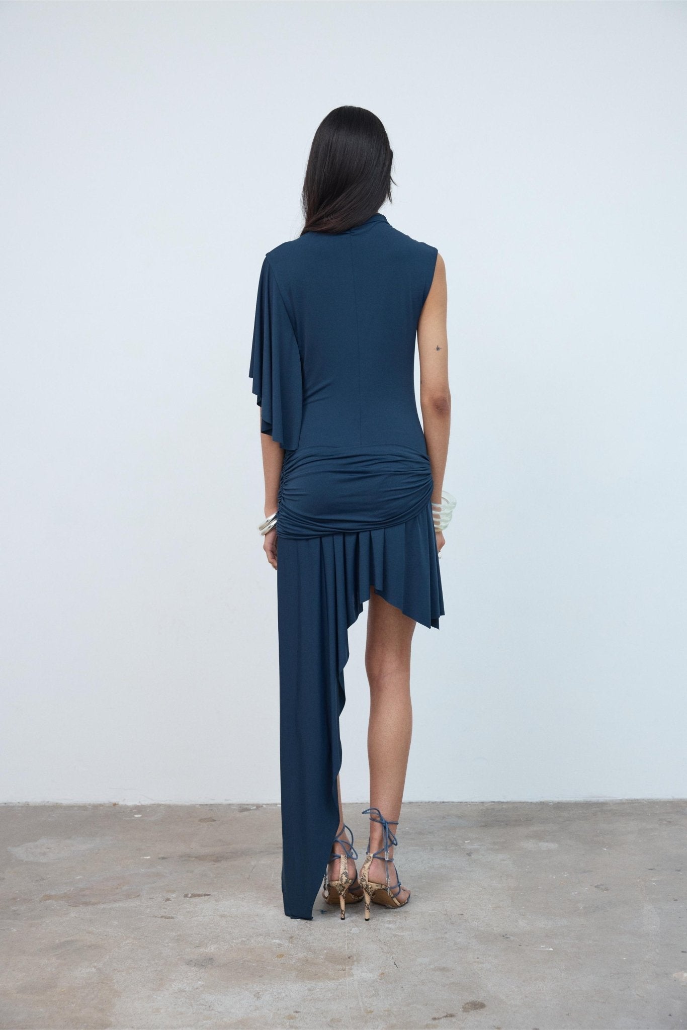 Titan Mini Dress in Midnight Spandex Jersey