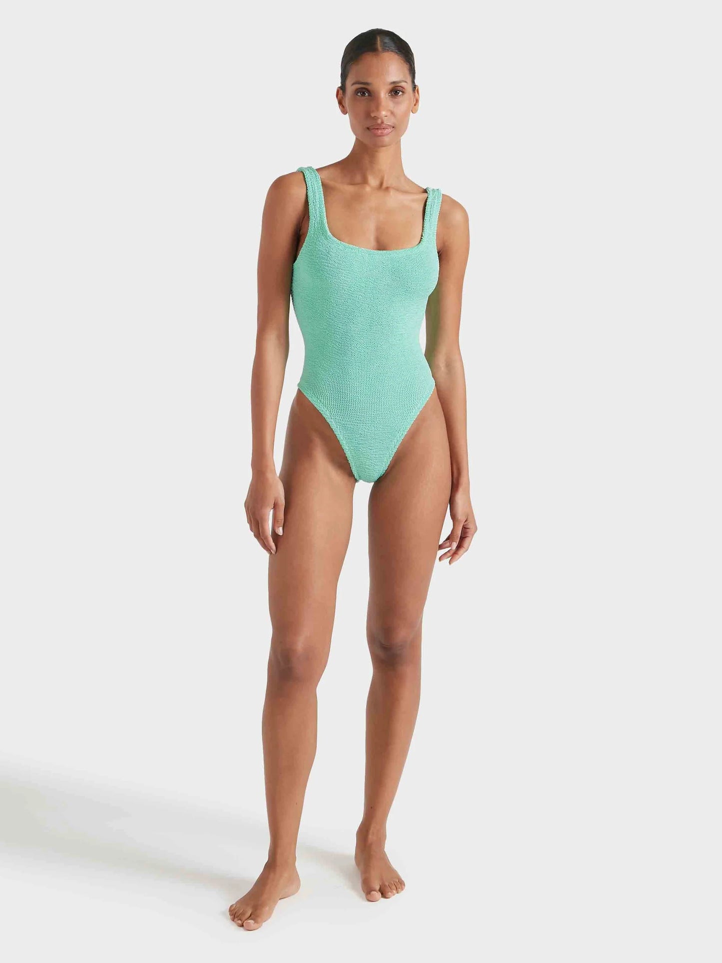 Square Neck Swim Metallic Mint
