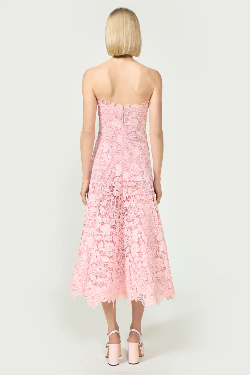 Marina Corded Lace Strapless Gown