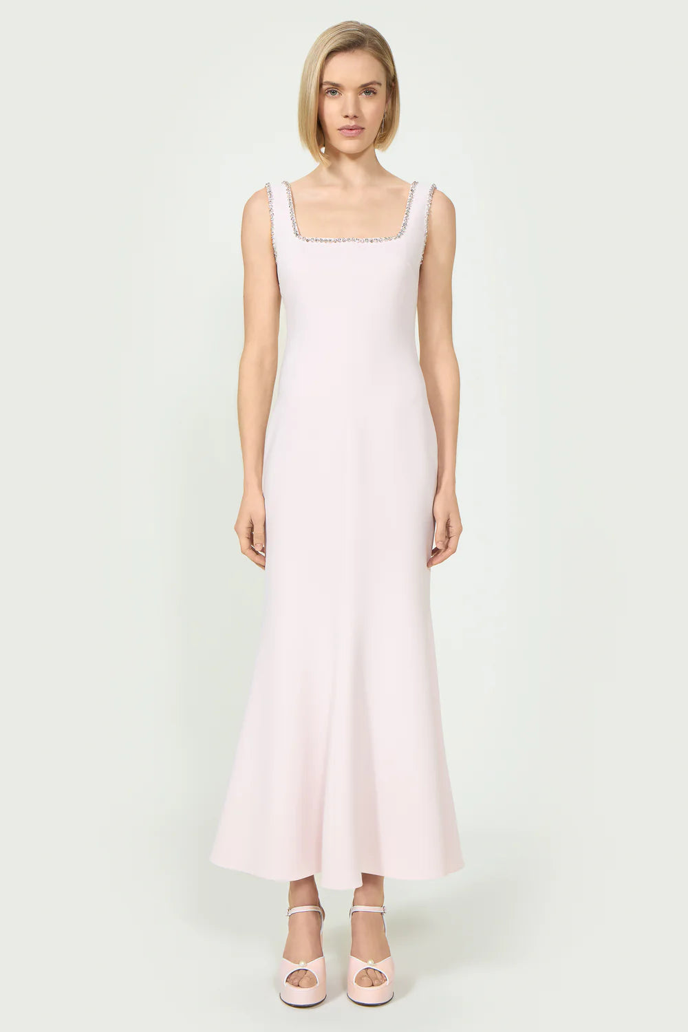 Felina Crepe Crystal-Embellished Dress