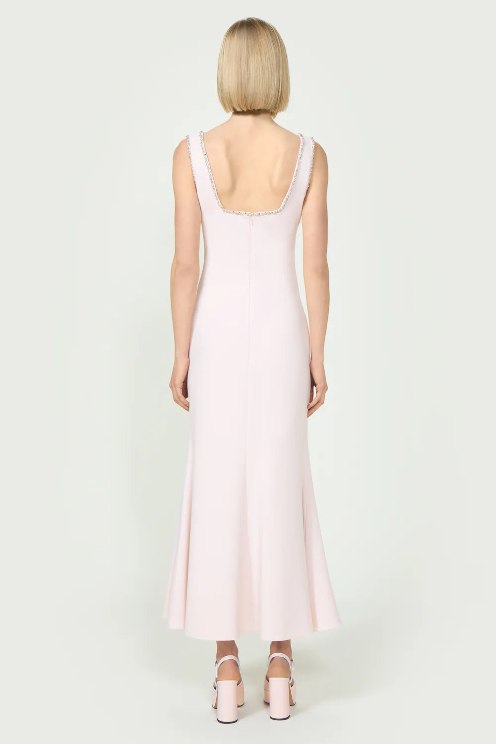 Felina Crepe Crystal-Embellished Dress