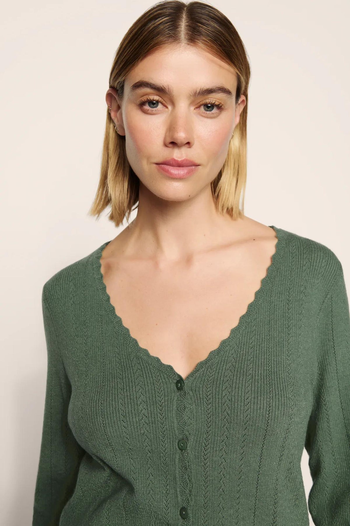 Pointelle Sweater Cardigan
