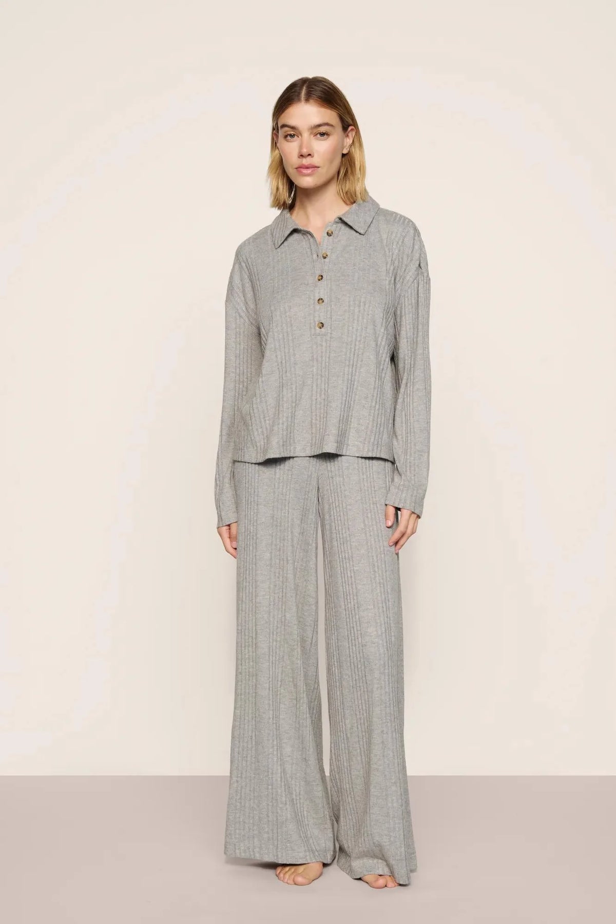 Verigated Rib Wide Pant
